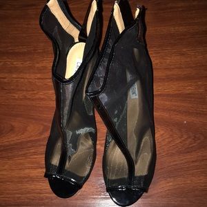 Black Mesh Heels